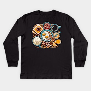 Comfort Food (Full Breakfast) Kids Long Sleeve T-Shirt